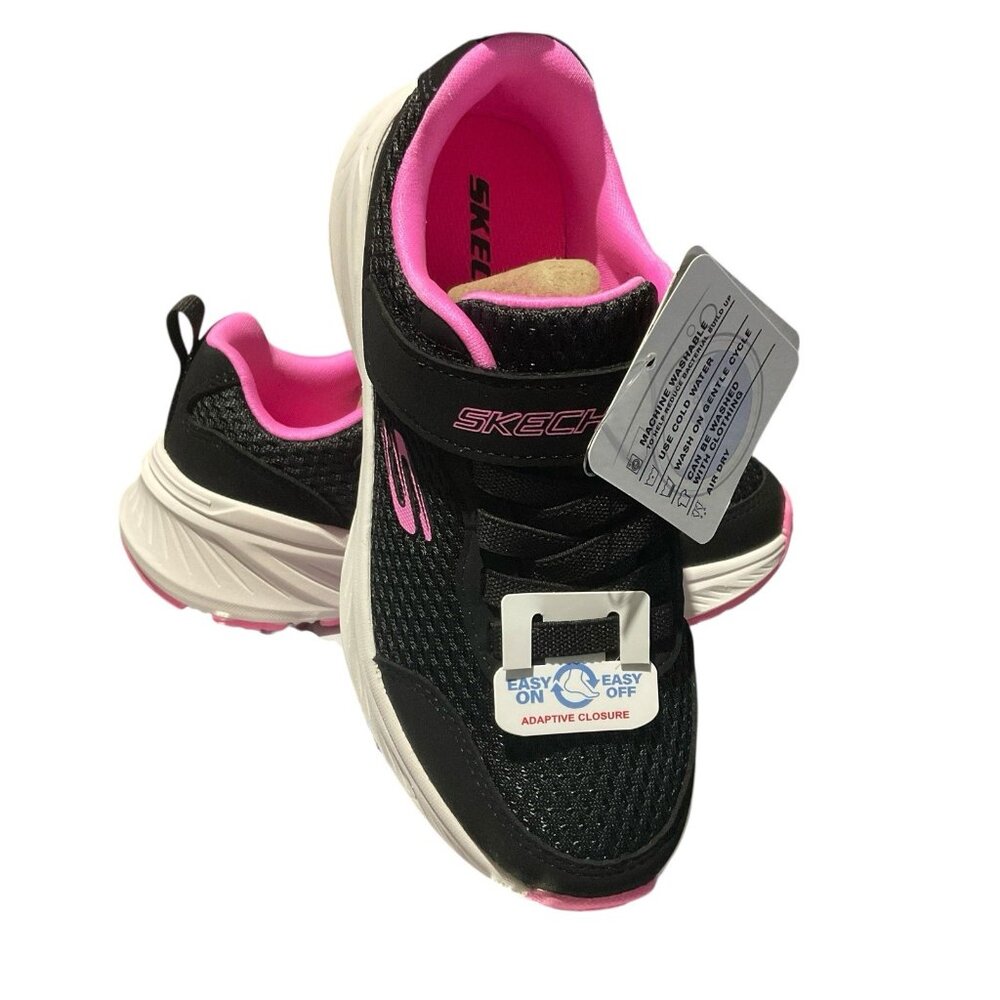 Skechers Girl’s Black/pink Running Shoes  Edgeride - Smooth Journey Size 12.5 - Picture 2 of 8